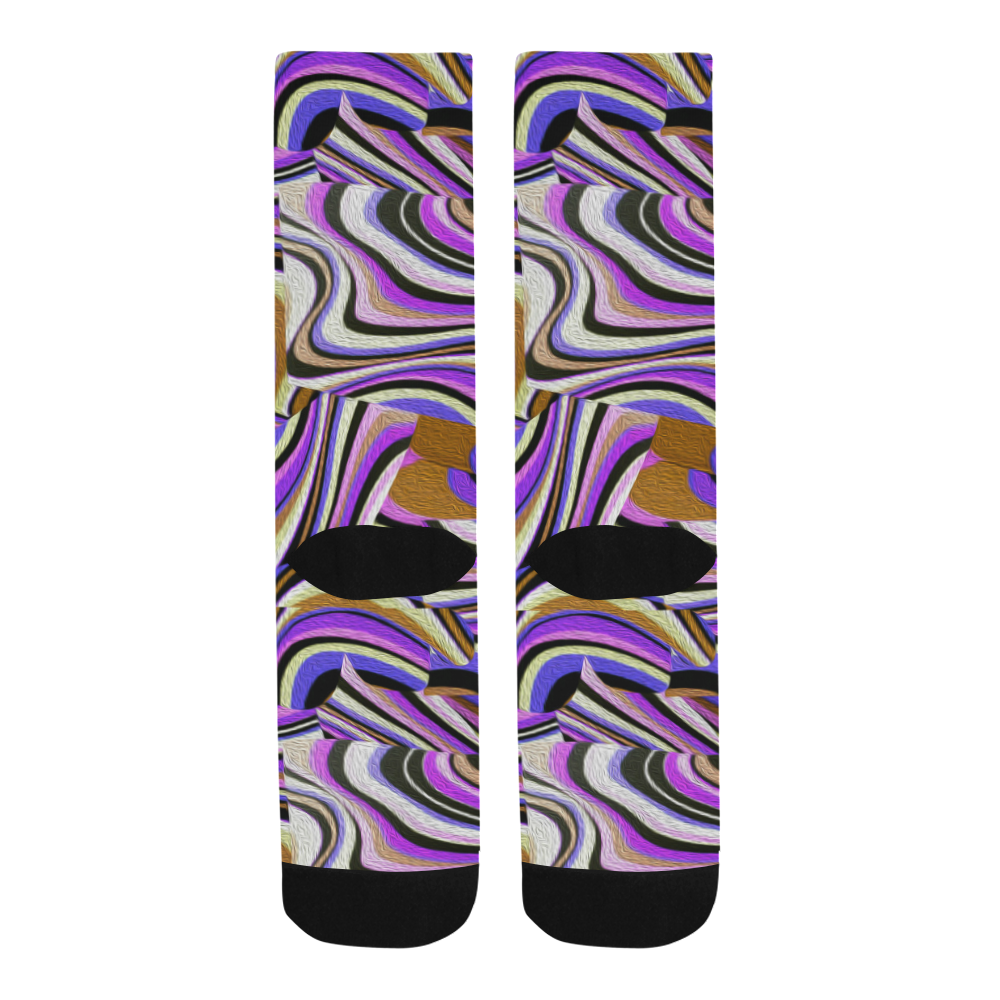 Groovy Retro Renewal - Purple Waves Trouser Socks
