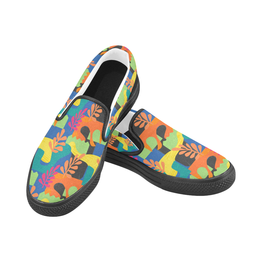 Abstract Nature Pattern Slip-on Canvas Shoes for Men/Large Size (Model 019)