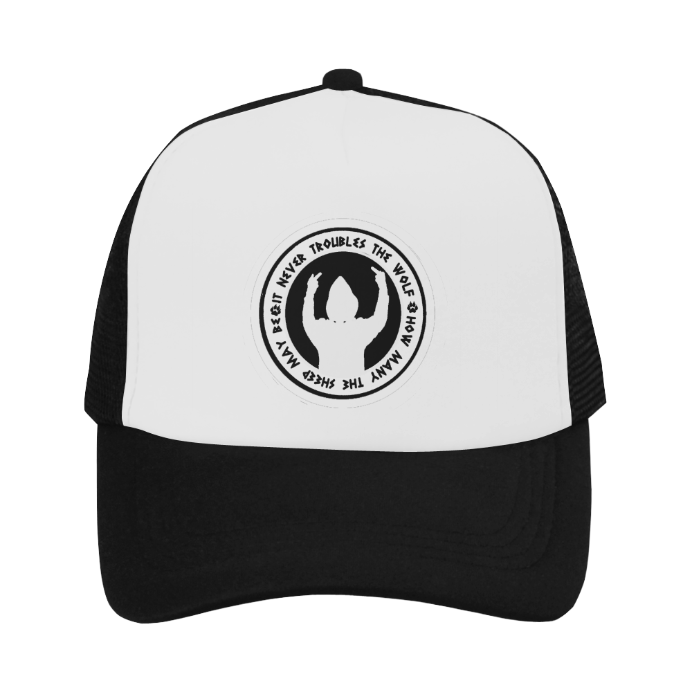 BLK BACK IT NEVER TROUBLES THE WOLF Trucker Hat