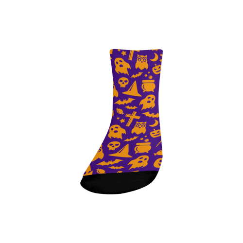 Fun Scary Halloween Pattern Quarter Socks