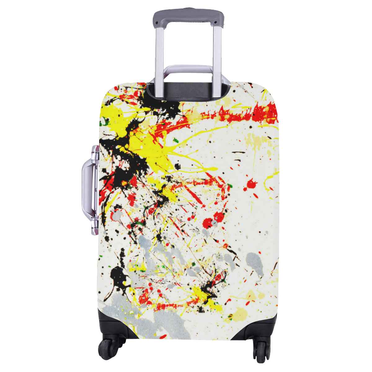 Black, Red, Yellow Paint Splatter Luggage Cover/Large 26"-28"