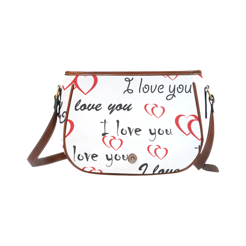 I Love You Saddle Bag/Small (Model 1649) Full Customization