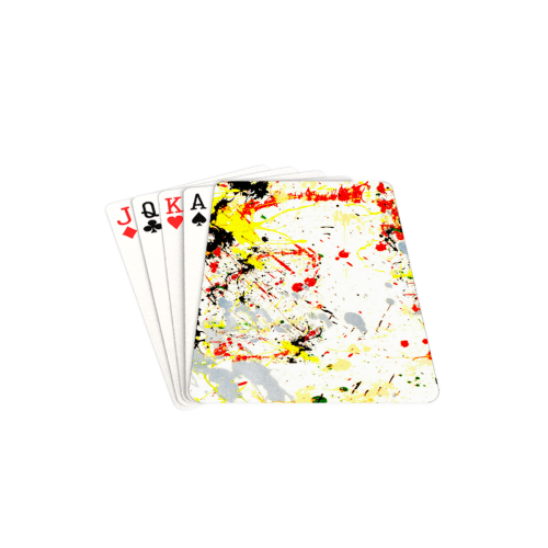 Black, Red, Yellow Paint Splatter Playing Cards 2.5"x3.5"