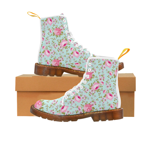 Peony Pattern Martin Boots For Women Model 1203H