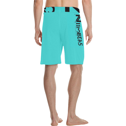 NUMBERS Collection Teal 2 Men's All Over Print Casual Shorts (Model L23)