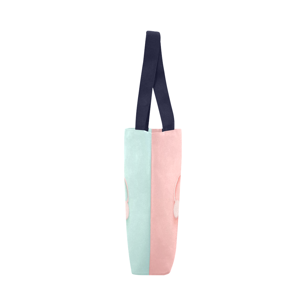 Pink or blue? Pink headphones - navy string Canvas Tote Bag (Model 1657)