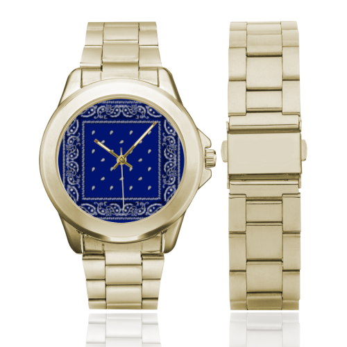 KERCHIEF PATTERN BLUE Custom Gilt Watch(Model 101)