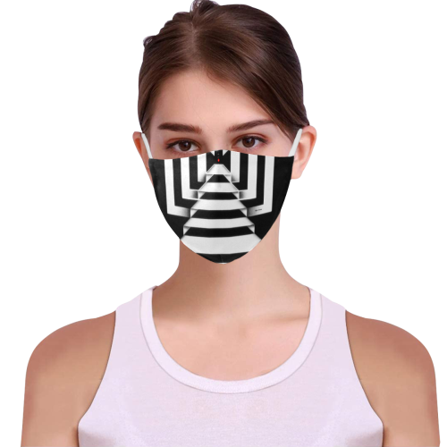 Geometric 1287 3D Mouth Mask with Drawstring (Pack of 5) (Model M04)