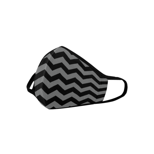 Chevrons black on gray Mouth Mask