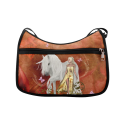 Unicorn with fairy and butterflies Crossbody Bags (Model 1616)
