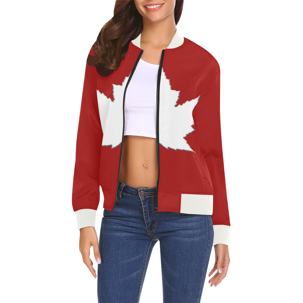 Canada Bomber Jackets - Women's All Over Print Bomber Jacket for Women (Model H19)