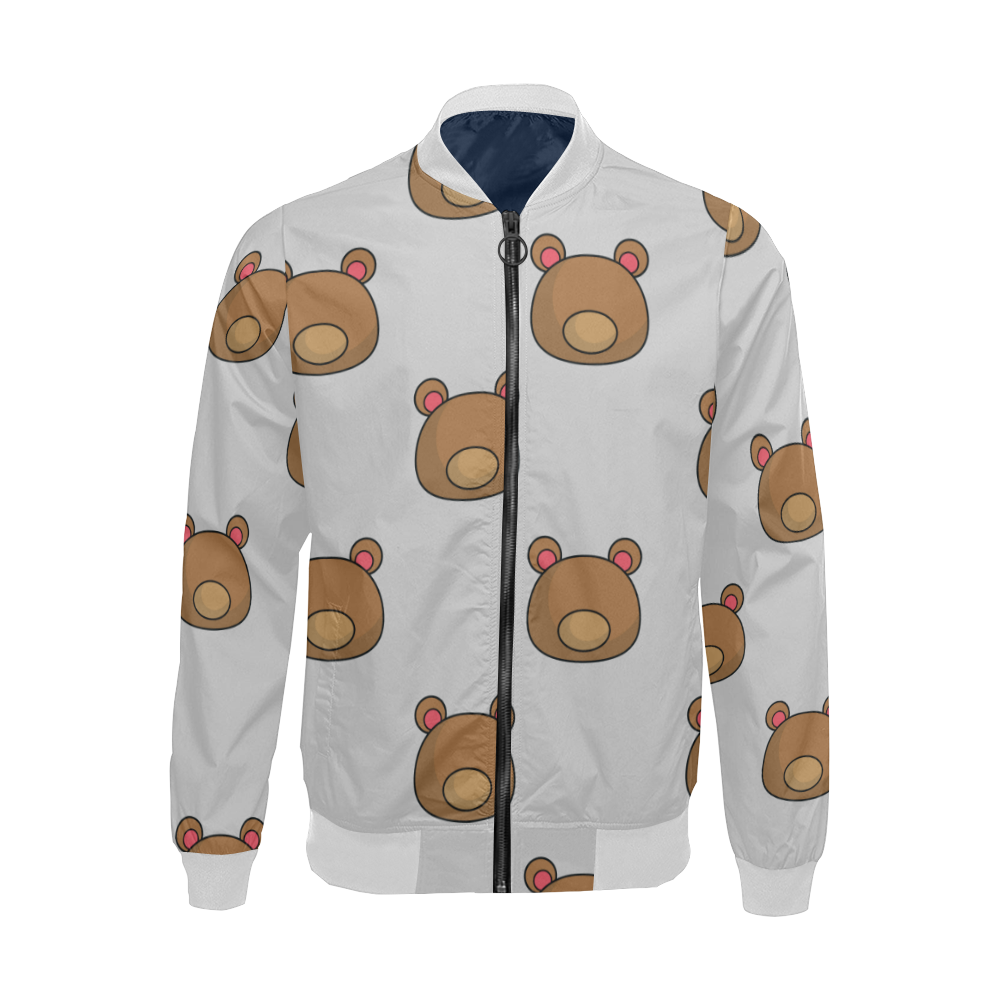Bears light grey All Over Print Bomber Jacket for Men (Model H19)