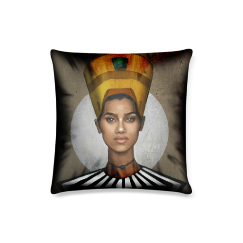 Egyptian Goddesses II_Aziza_Andre_Bkgrnd_CCHive Custom Pillow Case 16"x16"  (One Side Printing) No Zipper
