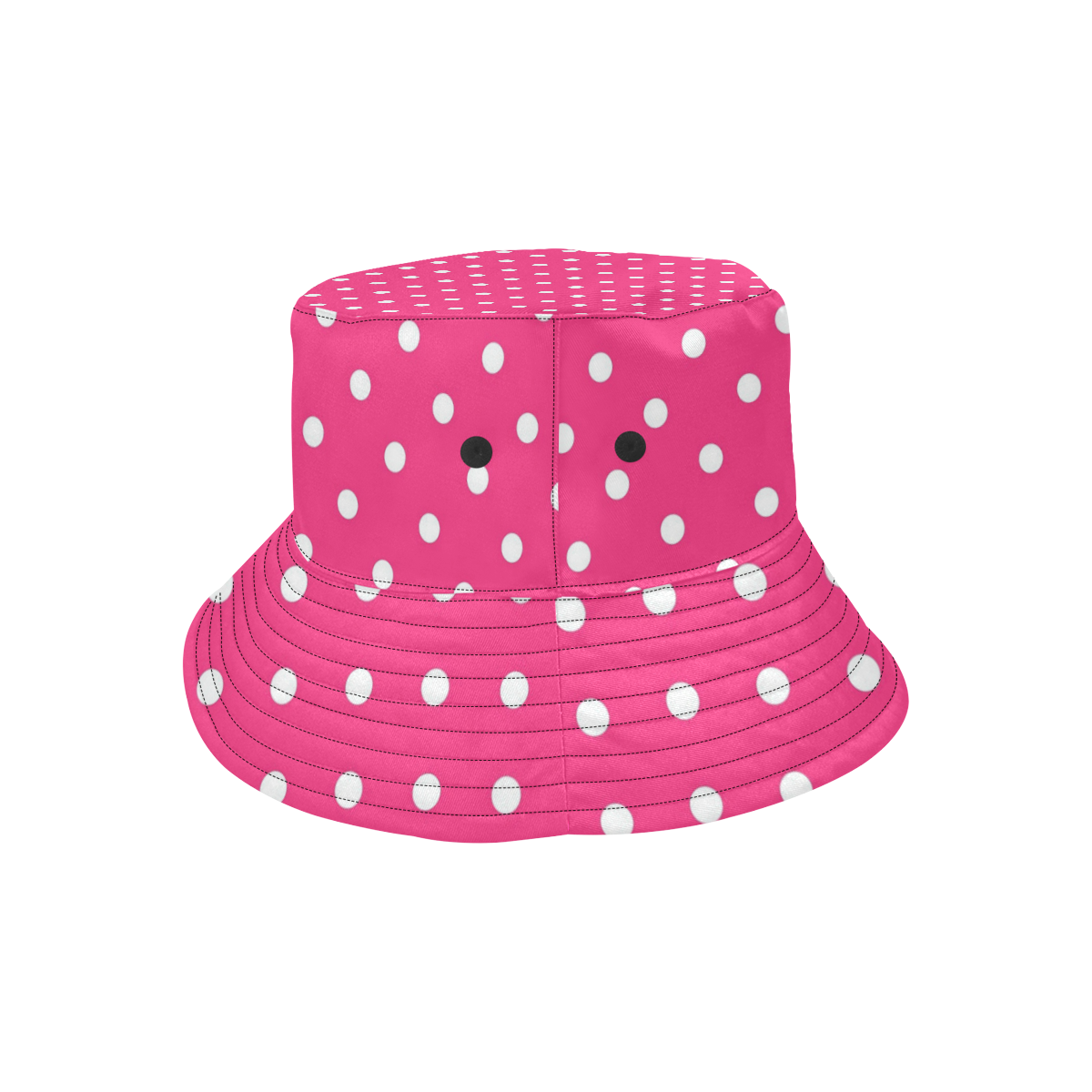 Hot Pink White Dots All Over Print Bucket Hat