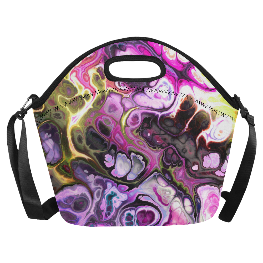 Colorful Marble Design Neoprene Lunch Bag/Large (Model 1669)