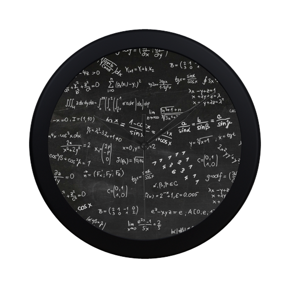 Mathematics Formulas Equations Numbers Circular Plastic Wall clock