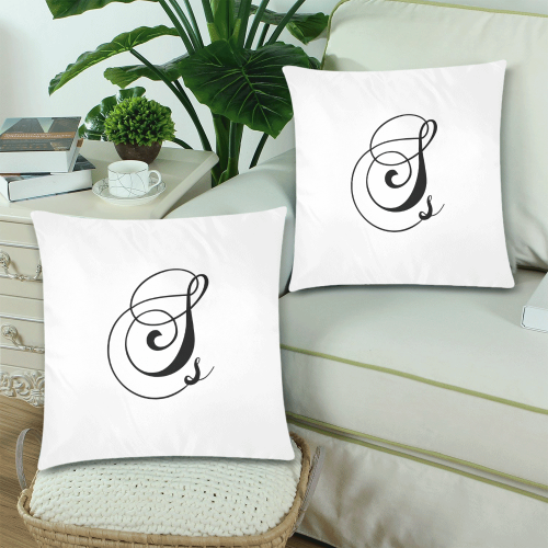 Alphabet S by Jera Nour Custom Zippered Pillow Cases 18"x 18" (Twin Sides) (Set of 2)
