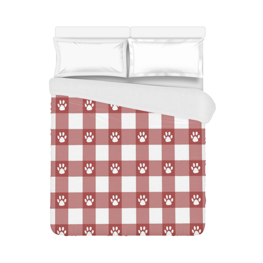 Plaid and paws Duvet Cover 86"x70" ( All-over-print)