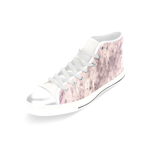 Pink Rose Petals Women's Classic High Top Canvas Shoes (Model 017)