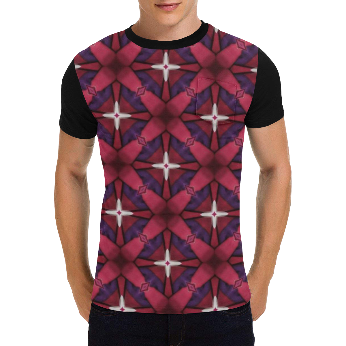 Compass Men's All Over Print T-Shirt with Chest Pocket (Model T56)