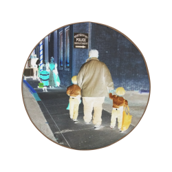 Ghosts roaming the street (brown) 34 Inch Spare Tire Cover