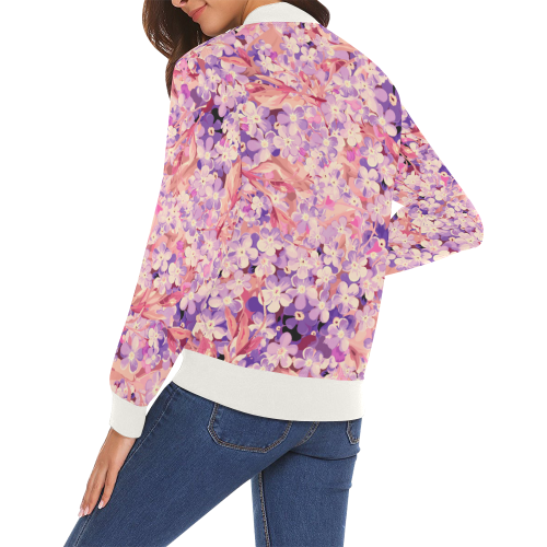 flower pattern All Over Print Bomber Jacket for Women (Model H19)