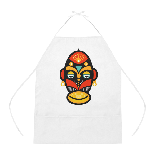 african traditional mask Cotton Linen Apron