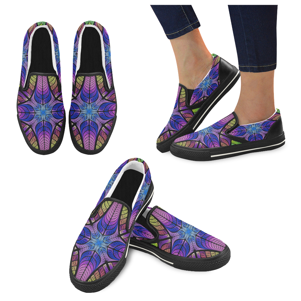 Fractal Beauty Women's Unusual Slip-on Canvas Shoes (Model 019)