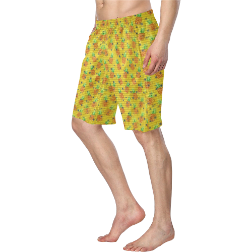 Pineapple Pattern by K.Merske Men's Swim Trunk (Model L21)