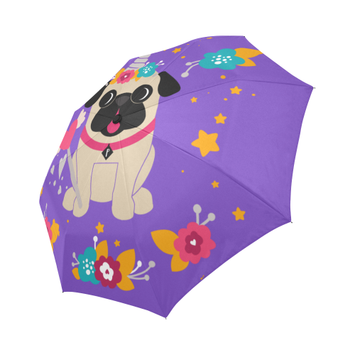 Fawn Pug Unicorn Auto-Foldable Umbrella (Model U04)