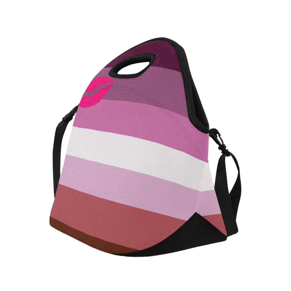 Lipstick Lesbian Flag Neoprene Lunch Bag/Large (Model 1669)