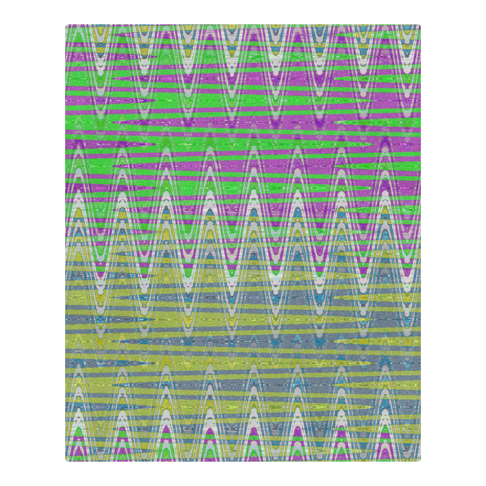Colorful Pastel Zigzag Waves Pattern 3-Piece Bedding Set