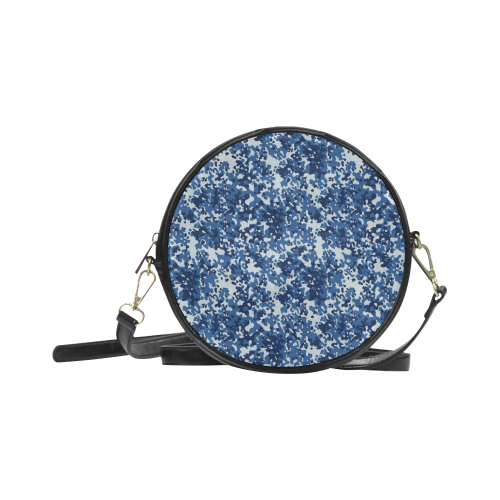 Digital Blue Camouflage Round Sling Bag (Model 1647)