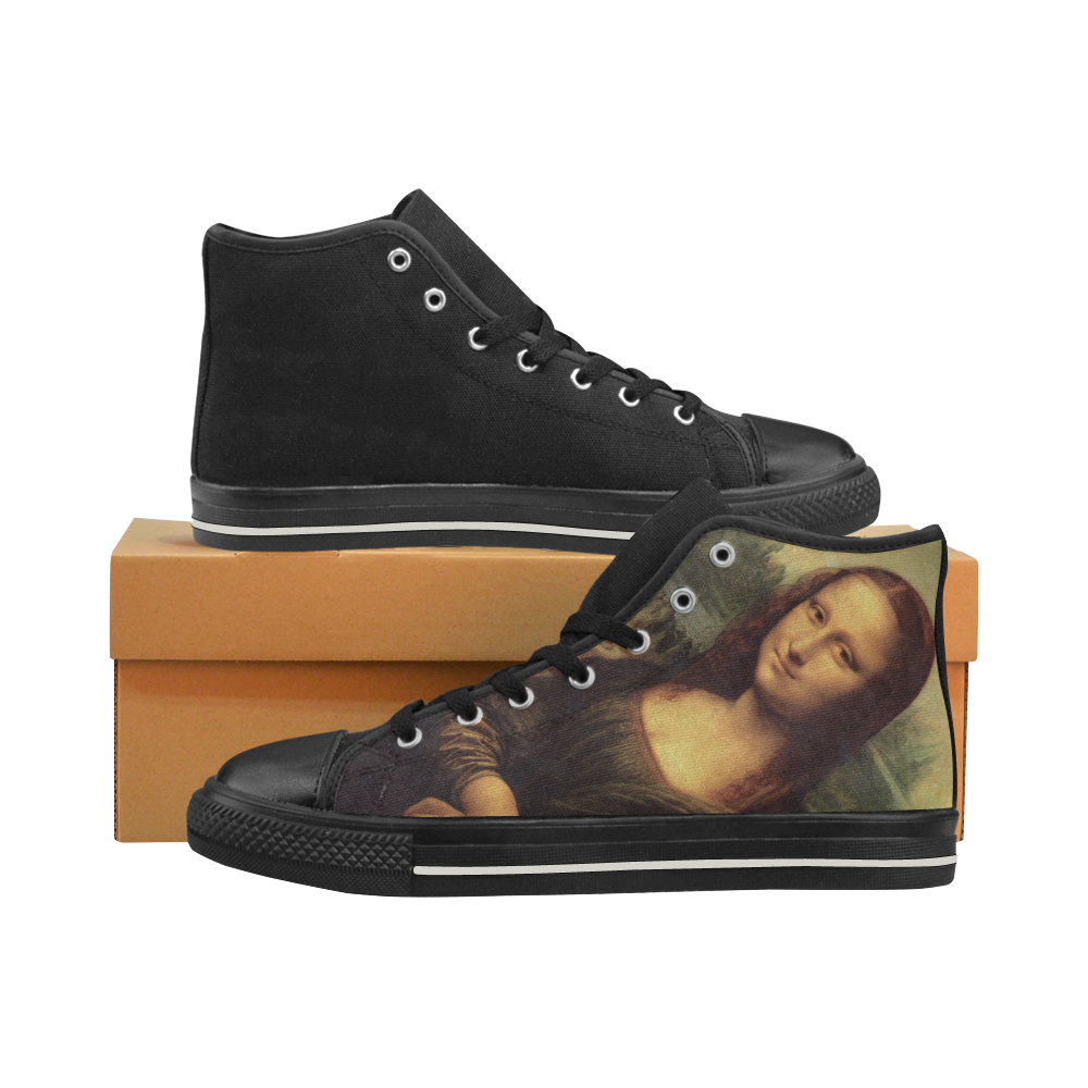 Mona Lisa Women's Classic High Top Canvas Shoes (Model 017)