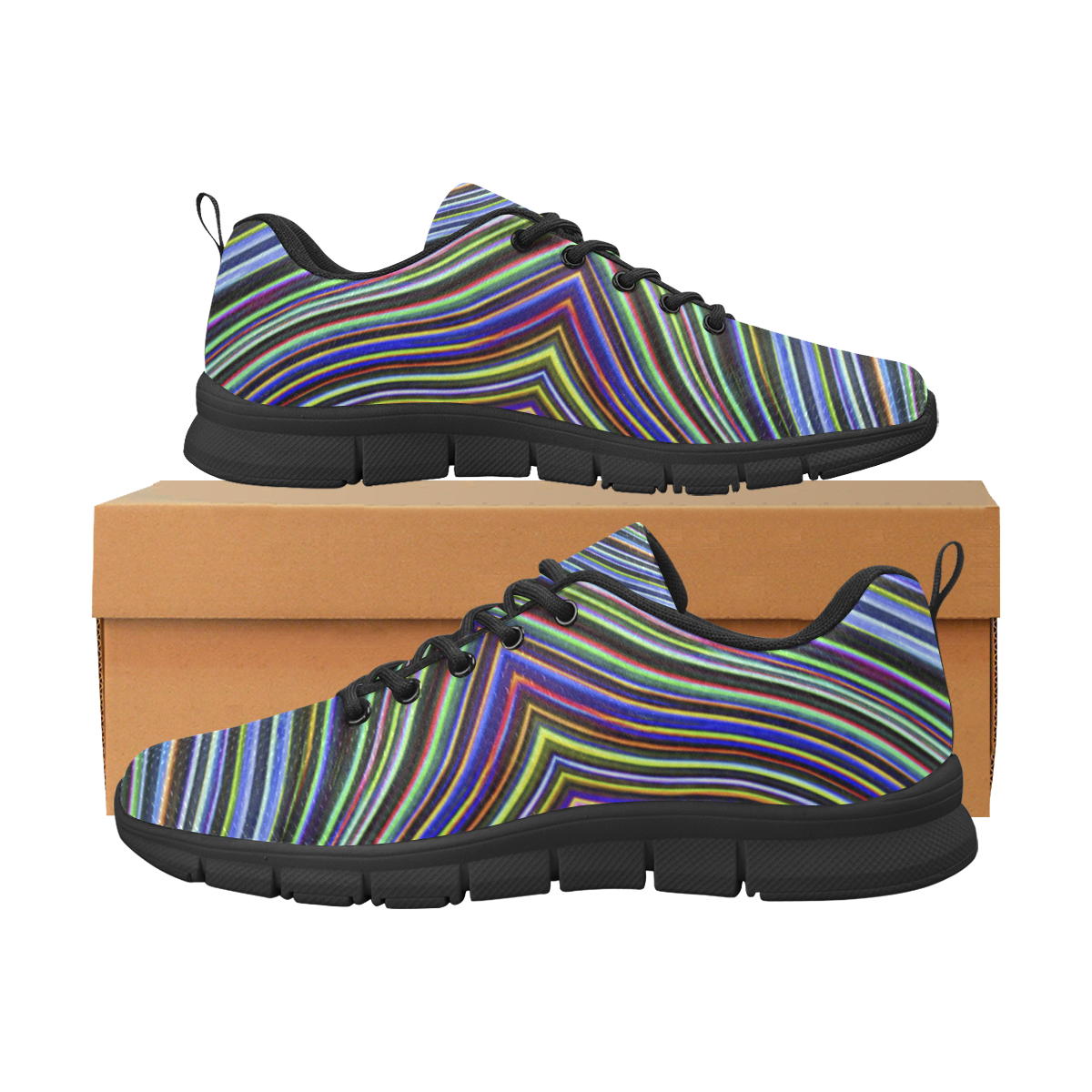 Wild Wavy X Lines 08 Women's Breathable Running Shoes (Model 055)