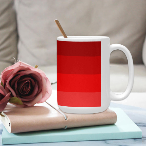 Red multicolored stripes Custom Ceramic Mug (15OZ)