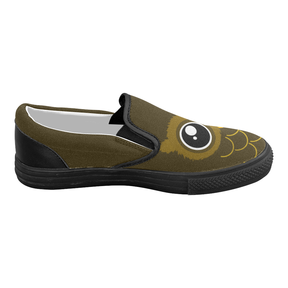 Kawaii Owl Women's Slip-on Canvas Shoes (Model 019)