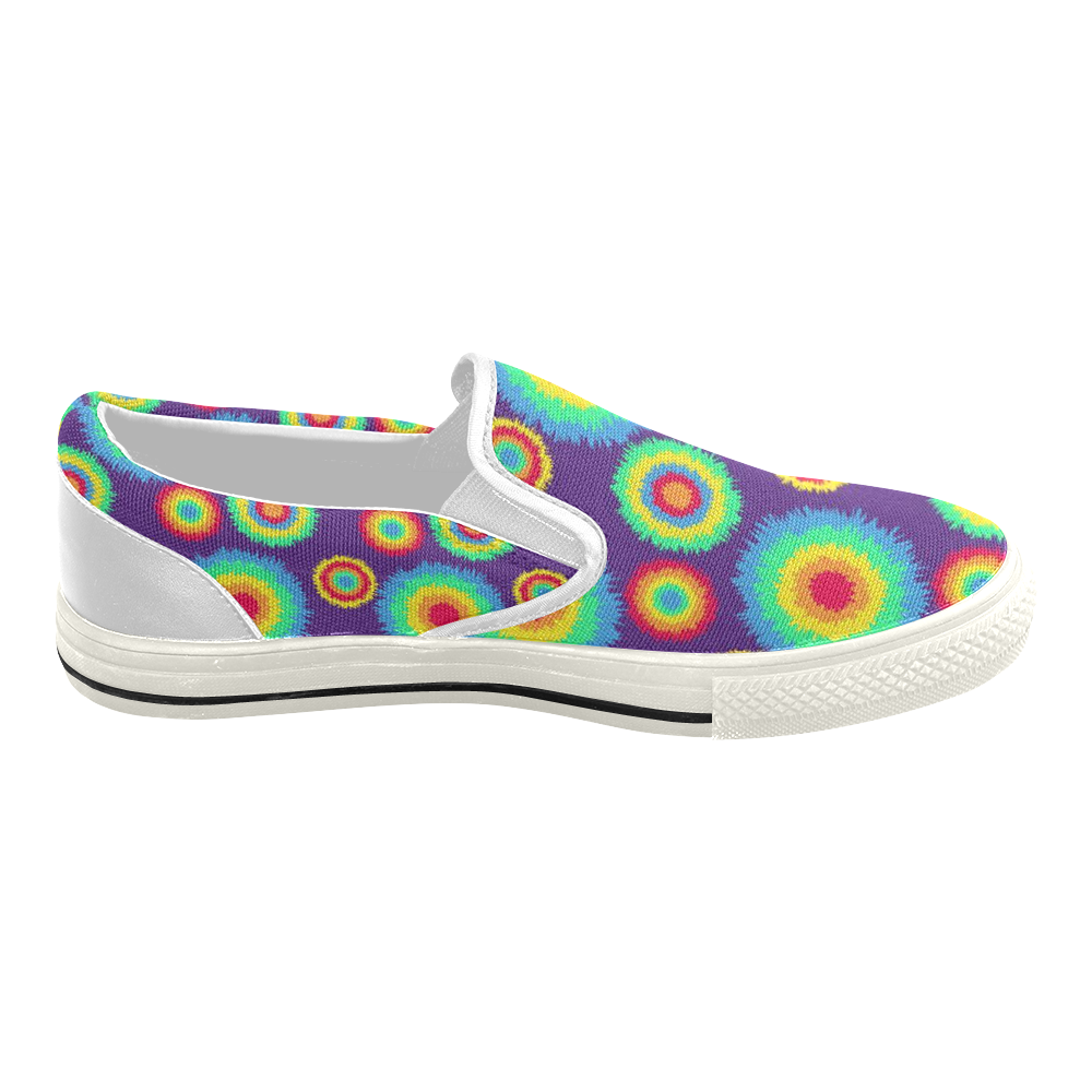 Tie-dye Women's Slip-on Canvas Shoes (Model 019)