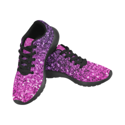 Beautiful Purple Pink Ombre glitter sparkles Kid's Running Shoes (Model 020)