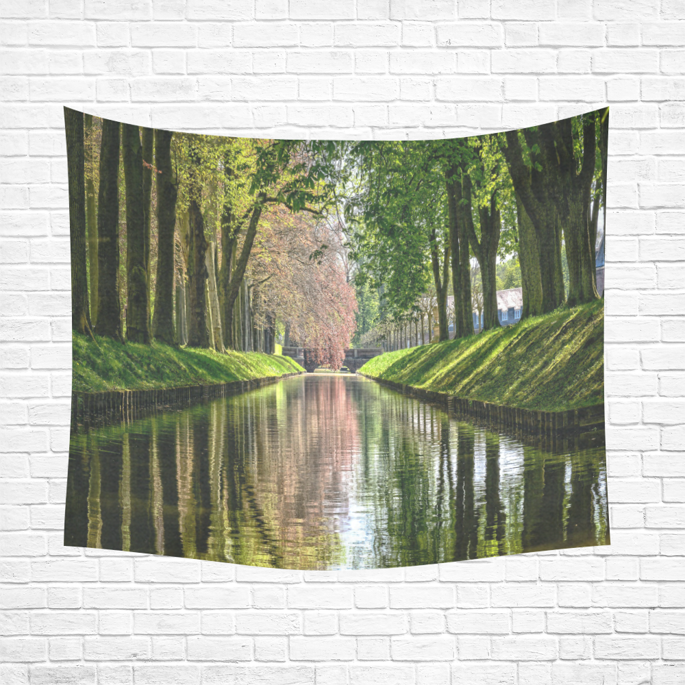Canal Dreams Cotton Linen Wall Tapestry 60"x 51"