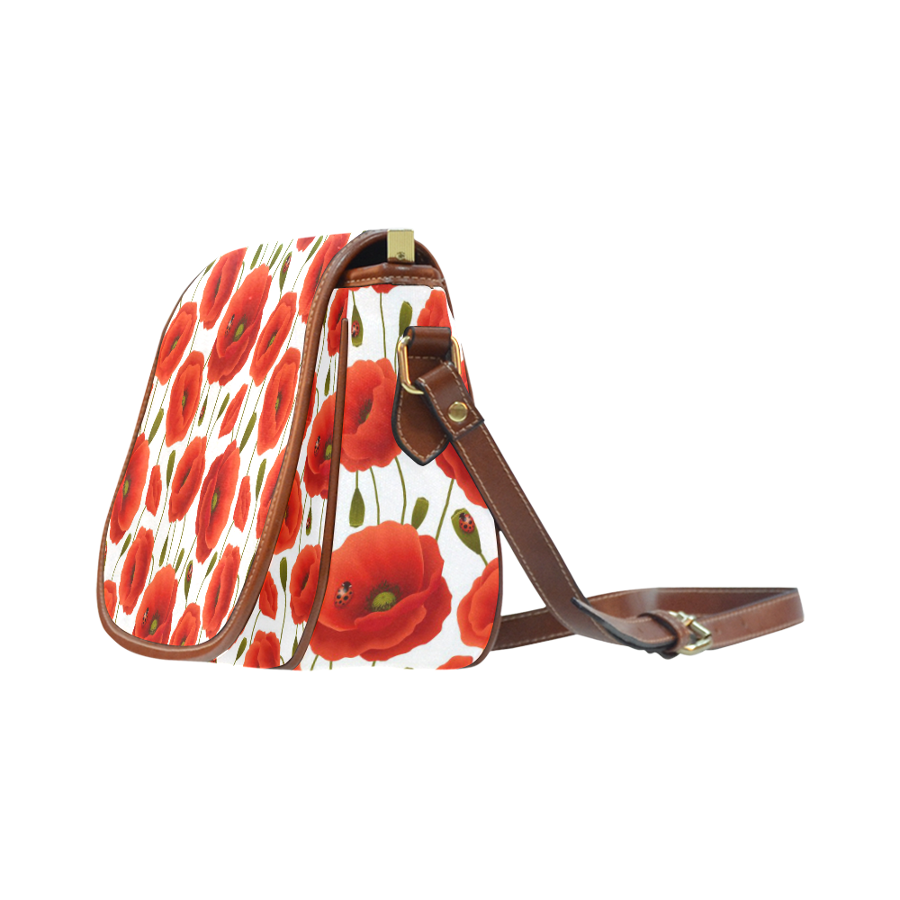 Poppy Pattern Saddle Bag/Large (Model 1649)