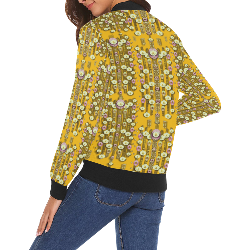 Rain showers in the rain forest of bloom All Over Print Bomber Jacket for Women (Model H19)