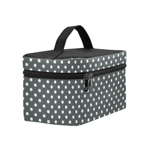 Silver polka dots Lunch Bag/Large (Model 1658)
