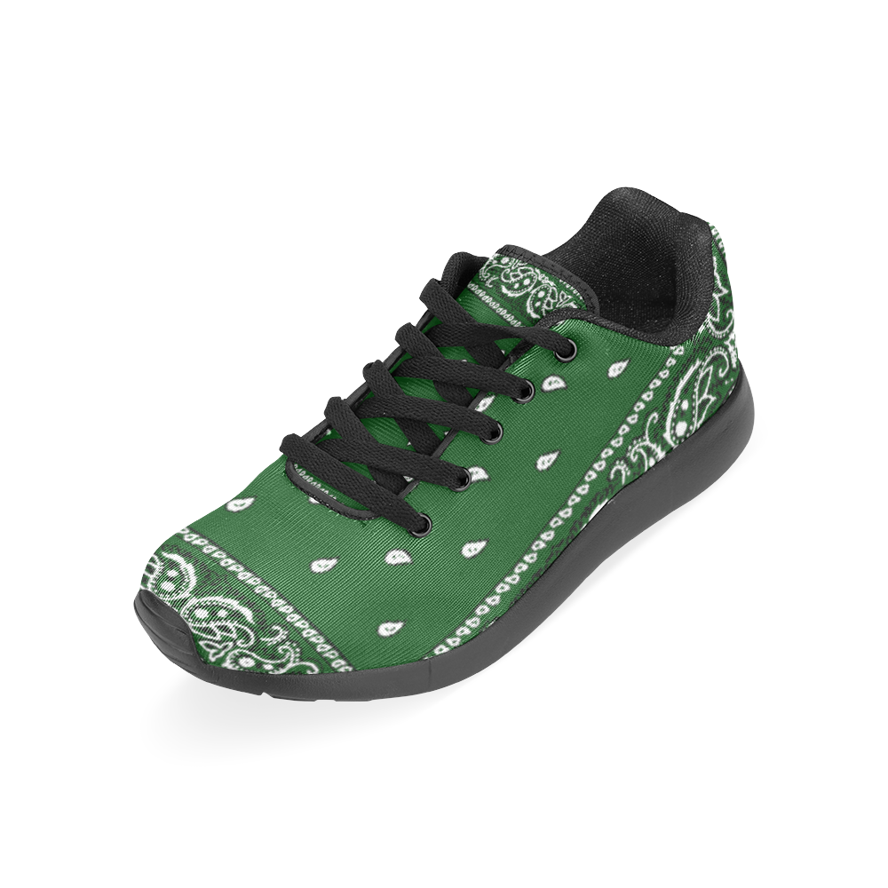 Green Bandana Women-Black Women’s Running Shoes (Model 020)