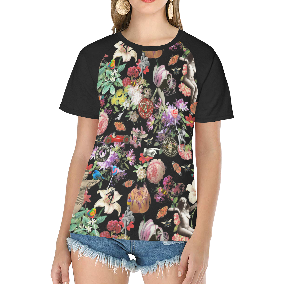 Garden Party Women's Raglan T-Shirt/Front Printing (Model T62)