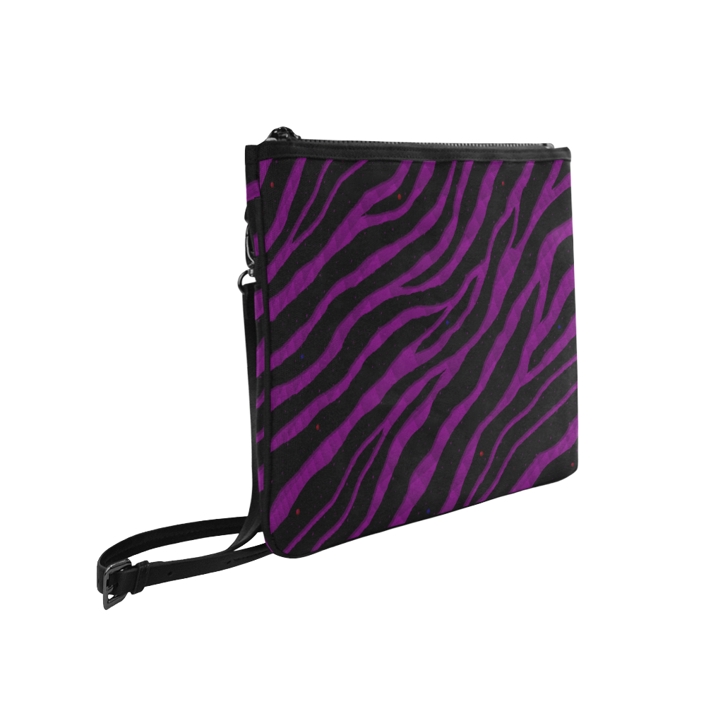 Ripped SpaceTime Stripes - Purple Slim Clutch Bag (Model 1668)