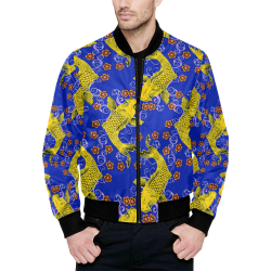 KOI FISH 4 All Over Print Quilted Bomber Jacket for Men (Model H33)