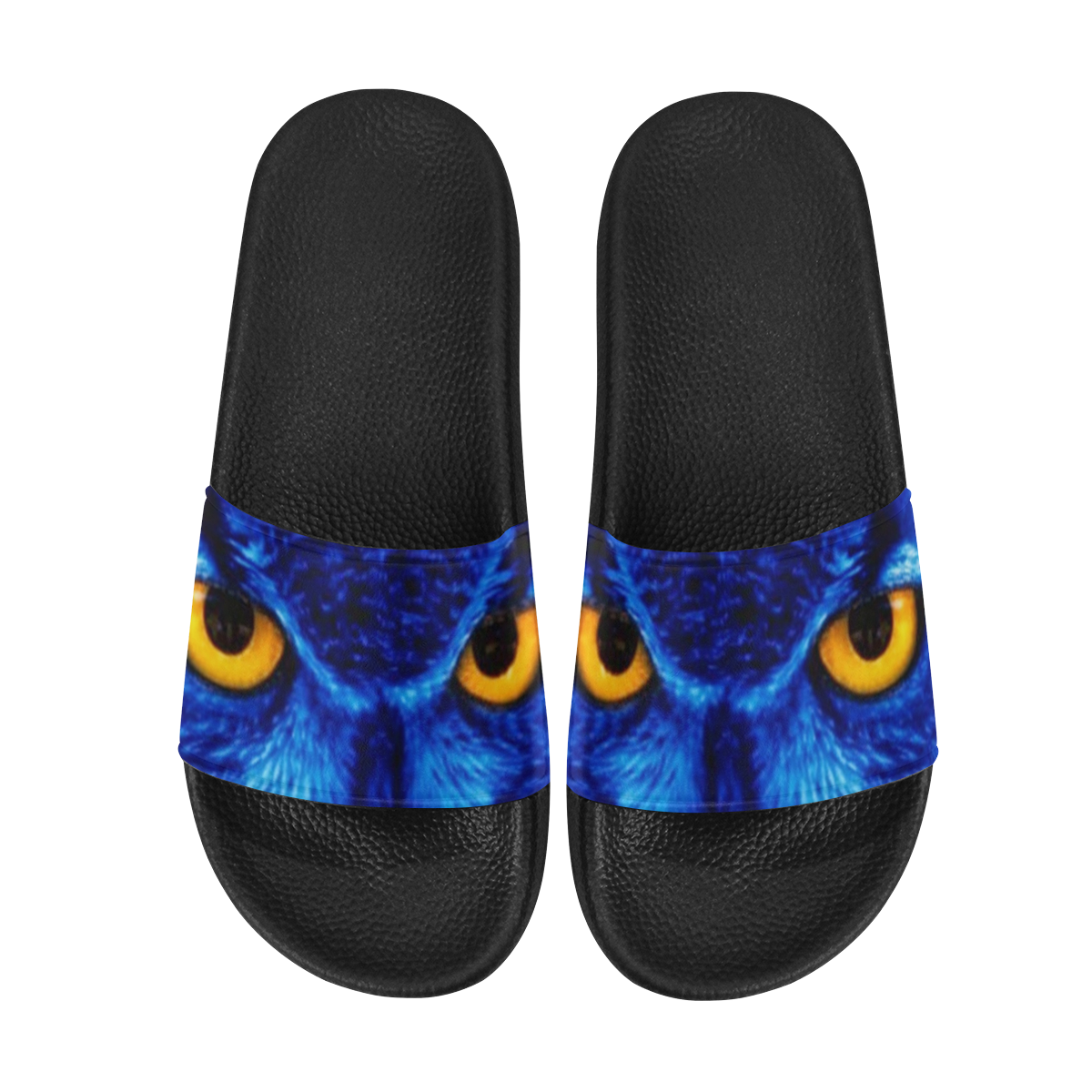 FLASHY BLUE OWL Men's Slide Sandals (Model 057)