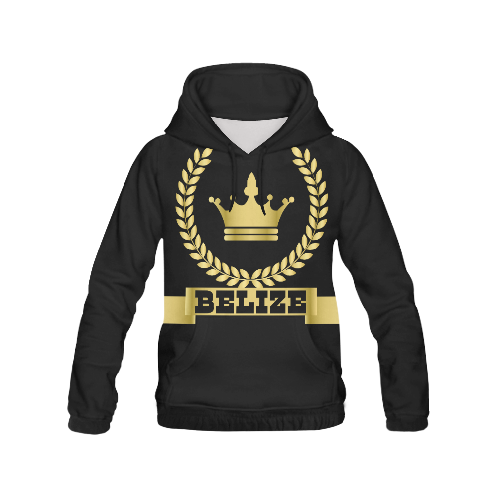 Belize Hoodie Gold Crown All Over Print Hoodie for Men (USA Size) (Model H13)