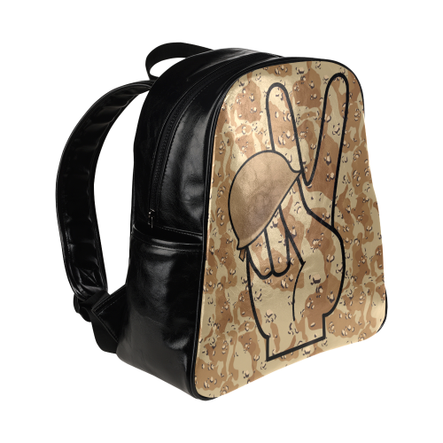 Vintage Desert Brown Camouflage Multi-Pockets Backpack (Model 1636)
